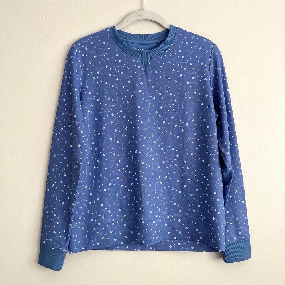 Peter Millar Womens Storm Birdie Sweatshirt Size Small Blue Performance NWT